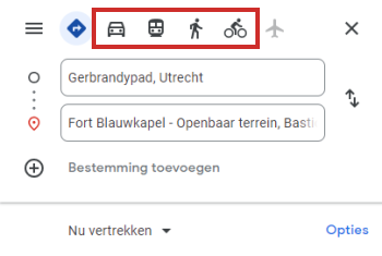 Routebeschrijving Google Maps